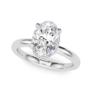 Double Hidden Halo Oval Engagement Ring