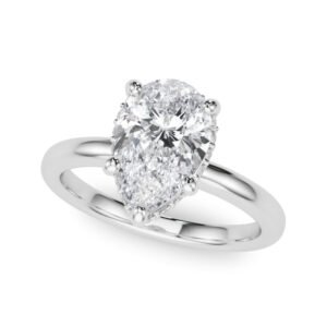 Double Hidden Halo Pear Engagement Ring