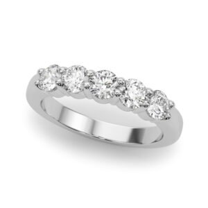 5-Stone Shared Prong Wedding Band