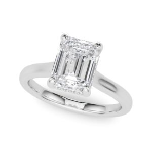 Hidden Halo Emerald Cut Engagement Ring