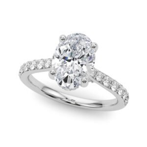 Hidden Halo Oval Engagement Ring