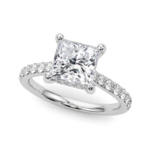 Princess Cut Hidden Halo Engagement Ring