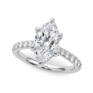 Hidden Halo Marquise Engagement Ring