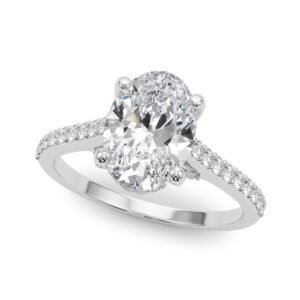 Accented Trellis Oval Engagement Ring