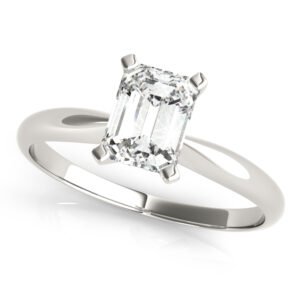 Solitaire Emerald Cut Engagement Ring