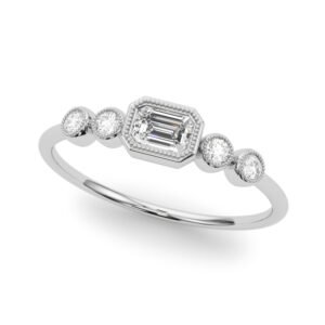 5-Stone Bezel Set Milgrain Fashion Ring