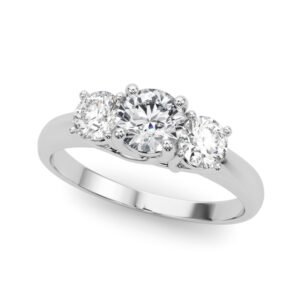 3-Stone Round Trellis Engagement Ring