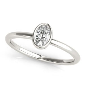Bezel Set Solitaire Oval Engagement Ring